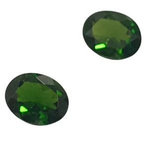 Diopside Vert Naturel Taillé Ovale, Pierres Précieuses Non Montées pour la Fabrication de Bijoux, Pierres Calibrées Facettées de Qualité Gemme, Vente en Gros - Product Image 1