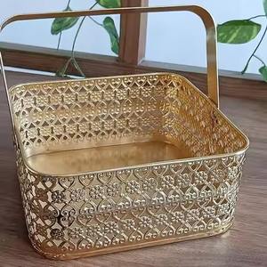 Cesta de metal multiusos, cesta de regalo, cesta para guardar frutas y pan, cesta de regalo para mostrador de cocina - Product Image 4