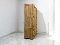Armoire de rangement multi-usages en bois massif avec porte-bouteilles, armoire de bar haute avec étagères et tiroirs, design moderne fait main de qualité supérieure GWE249