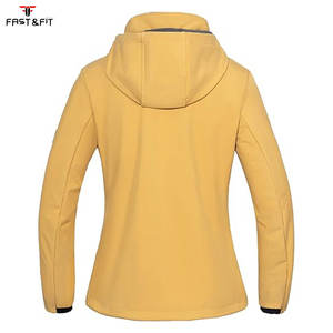Custom Printed Knitted Plain Dyed Softshell Jacket Women 100% Polyester Waterproof Windproof Breathable <b>Light</b> Weight for Winter - Product Image 3