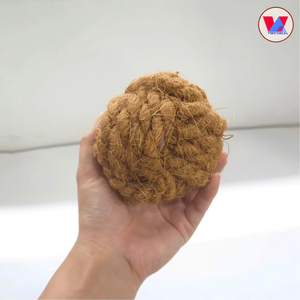 Pelota Masticable de Fibra de Coco Natural de Alta Calidad, Juguete Biodegradable de Cáscara de Coco, Esfera Molar para Perros y Gatos, Juego Interactivo - Product Image 4