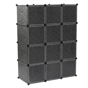 Organizzatore Armadio a 12 Cubi Cube Storage, Armadio Fai-da-te con Ante Bianche e Nere, Scaffali Contenitori Cubi RT - Product Image 5
