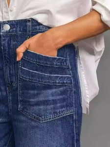 2026 Mid-waist <b>Jeans</b>, Slim, Wide-leg Pants and Retro Elegant Straight Pants. - Product Image 4
