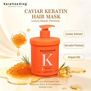 Masque Capillaire Luxe au <span class=keywords><strong>Caviar</strong></span> Or Liquide – Traitement Réparateur Lissant pour Cheveux Secs et Abîmés, Anti-Frisottis, Halal, Vente en Gros pour Salons 500ml - Product Image 4