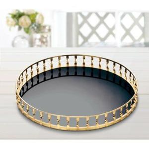 Luxury Jewelry Tray Abstract Gold Border Design Decorative Trays Metal Handicrafts Hot Selling <b>Mirror</b> Trays Wholesaler Price - Product Image 3