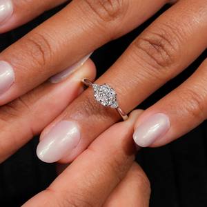 Premium <b>Cross</b> Design <b>Ring</b> with Moissanite and Lab Grown Diamond Rose Gold Finish Anniversary Jewelry - Product Image 1