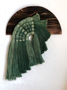 Décoration murale artisanale en bois avec pompon de perles, ornement suspendu bohème en perles, style nordique, pour chambre et salon - Product Image 6