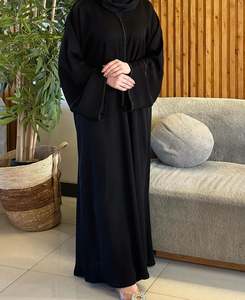 2026 Best Selling Solid <b>Kaftan</b> Abaya Handmade Turkish Floor Length Long Sleeve V Neck Regular Fit Casual Breathable Eid Evening - Product Image 1