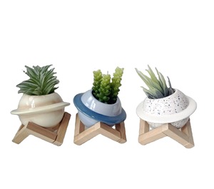 Jarrón de Cerámica Nórdico para Flores, Adorno para el Hogar, Elegante Jarrón de Porcelana con Diseño de Boca Ancha - Product Image 2