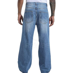 Jean baggy décontracté pour homme, dernière conception, logo personnalisé, léger, en coton, avec fermeture boutonnée, respirant, écologique, pour l'entraînement - Product Image 3