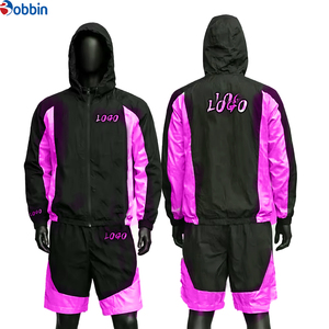 Conjunto Deportivo BOBBIN INDUSTRIES para Hombre, Cómodo, Transpirable, Cortavientos, Poliéster/Nailon, Estilo Hip Hop, Color Sólido, Primavera, Personalizable con Logotipo - Product Image 4