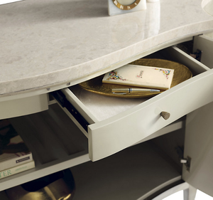 Buffet Fasano en bois d'acajou massif avec portes géométriques – Meuble de rangement de luxe contemporain pour salon et chambre - Product Image 3