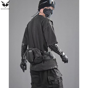 Custom Logo Techwear T-Shirts Men Streetwear Regular Fit Solid Canvas Short Sleeve Eco-Friendly Breathable - Product Image 4