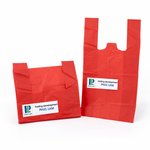 Bolsas de Plástico Desechables Transparentes de HDPE con Logotipo Personalizado OEM, Bolsa para Camisetas, Color Personalizado, Tamaño Personalizado, Asa de Longitud Ajustable, Diseño Digital - Product Image 1