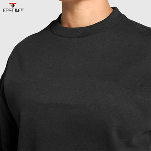 Sweat-shirt à capuche surdimensionné en molleton respirant avec logo personnalisé, pour femmes, style streetwear, idéal pour l'entraînement, en coton épais - Product Image 5