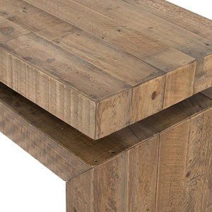 Mesa Consola Moderna de Madera de Teca de Mediados de Siglo, Diseño de Pedestal de Madera Maciza, Hecha a Mano, KALA CONCEPT, Muebles para Sala de Estar, Decoración de Entrada - Product Image 6