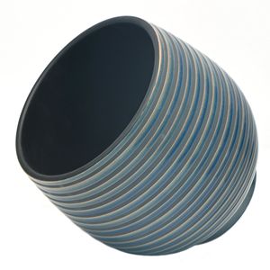 Maceta Grande de Cerámica Esmaltada Lynlee - Azul, para Plantas de Interior y Exterior - Product Image 3