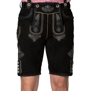 Pantalones de Cuero de Gamuza Auténtica con Aspecto Natural y Estilo Tradicional, Pantalones Cortos de Cuero Estilo Lederhosen - Product Image 3