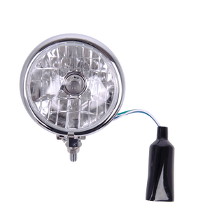 Phare de moto JY-16M0, design classique, boîtier en fer chromé, 35W 6V/12V, 1 lentille de remplacement - Product Image 1