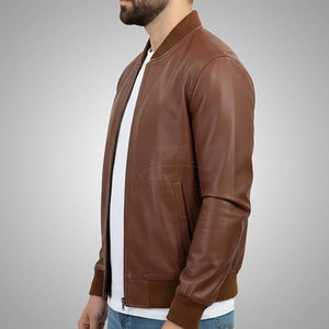 Unique Design Washable Men Leather Bomber <b>Jacket</b> Waterproof Breathable Men Winter <b>Jacket</b> For Sale - Product Image 6
