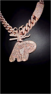 Pendentif HipHop en argent sterling 925, personnalisé, serti de pierres, avec initiale, personnalisable, en moissanite VVS, pour cadeau homme - Product Image 3