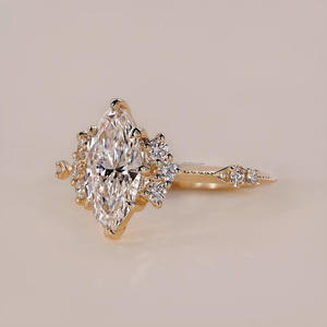 Anillos de joyería de diamantes finos Anillo de compromiso de oro macizo de 10/14/18 K con diamantes de laboratorio VS VVS - Product Image 2