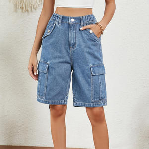 Shorts en jean taille haute décontractés à cinq poches, prêts à être expédiés - Product Image 6