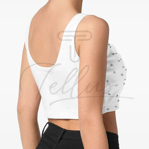 Made In High Quality Women Rhinestone <b>Crop</b> <b>Top</b> Light Weight Women Rhinestone <b>Crop</b> <b>Top</b> Pakistan Made Women Rhinestone <b>Crop</b> <b>Top</b> - Product Image 2