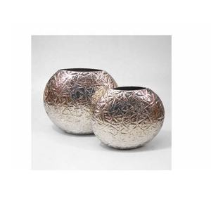 แจกันดอกไม้ทำจากอลูมิเนียมหล่อสำหรับตกแต่งทำจากนิกเกิลผิวหยาบแจกันอะลูมิเนียมตกแต่งโต๊ะงานฝีมือโลหะ - Product Image 4