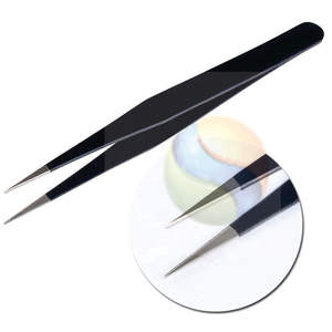 Pince à épiler professionnelle en acier inoxydable pour extensions de cils, logo personnalisé, pointe droite, pointe courbée, pointe fine Elite pour extensions de cils - Product Image 4