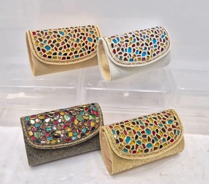 Luxury Handmade Crystal Beaded Evening <b>Clutch</b> Bag for Women | Bridal <b>Wedding</b> Party Envelope Purse with Multicolor Stone - Product Image 4