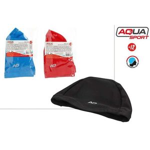 Cuffia da Nuoto Termica Invernale per Adulti in Poliestere Aqua Sport Nera Rossa Blu - Product Image 1