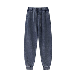 Pantalones Deportivos de Algodón Azul Oscuro para Hombre, Cintura Elástica con Cordón, Estilo Casual, Bolsillos Laterales, Ropa de Otoño - Product Image 6