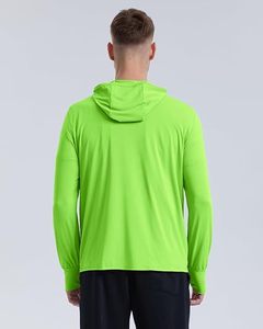 Veste de sport pour homme à manches longues et demi-zip, haut de sport respirant pour le fitness, le jogging, l'entraînement, la course à pied, compression, écologique, léger - Product Image 1