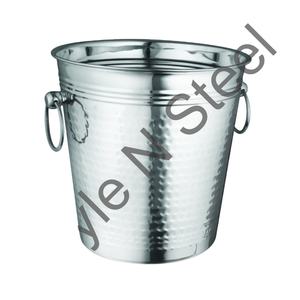 Cubo enfriador de vino de diseño martillado con mango de alambre redondo Cubo de hielo de metal para Bar Club Fiesta o boda - Product Image 2