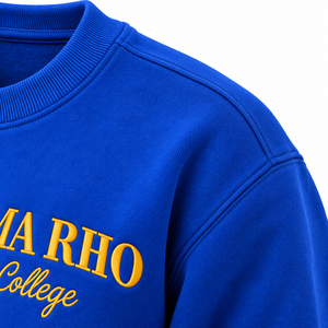 Sudadera de Cuello Redondo Azul Rey Sigma Gamma Rho con Letras Amarillas, Diseño Inspirado en la Universidad, Manga Larga, Ropa Casual de Hermandad - Product Image 6