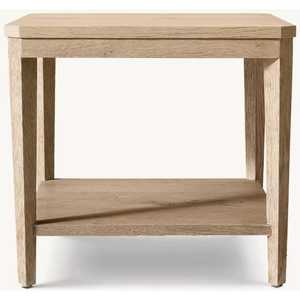 Modern Round Natural Oak End <b>Table</b> 2-Tier Circular Wood <b>Side</b> <b>Table</b> with <b>Storage</b> Shelf Bedside Nightstand for Bedroom Living Room - Product Image 6