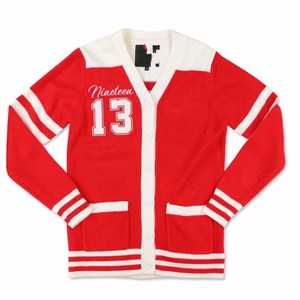Pull de sororité Delta Sigma Theta - Boutonné - Écusson - Noir/Rouge Rayures Blanches Numéro 13 Style Preppy Manches Longues Longueur Entière - Product Image 6