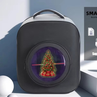 Mochila LED con Ventilador de Holograma 3D Missyou de 16.1 Pulgadas, 128 LED, con Wi-Fi, Control por Aplicación, para Publicidad y Negocios, 1 Año de Garantía, Entrada de 100-240V
