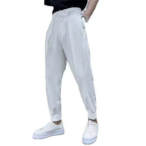 Pantalon décontracté homme 2025 de haute qualité, mode automne, coupe ample, taille mi-haute, 100% coton, infroissable, braguette zippée, multi-poches - Product Image 1