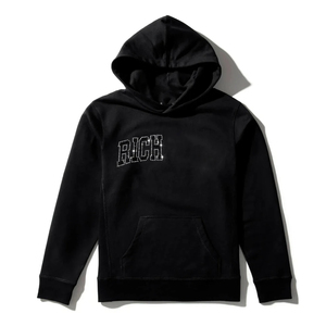 Veste à capuche en jean noir personnalisée, zippée, oversize, hiver, éco-responsable, premium, décontractée, unisexe, streetwear, 270g, unie - Product Image 1