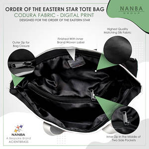 Sac fourre-tout noir OES – Sac à bandoulière en Codura et polyvinyle avec portefeuille assorti |   Matériau imperméable et design d'emblème OES - Product Image 6