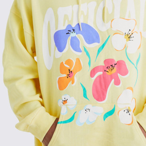 Men's Yellow Hooded Sweatshirt Full Sleeve Solid Color Casual Loose Fit Cotton Pullover With Side Pockets Streetwear - Product Image 6