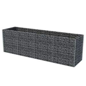 Grand lit de jardin surélevé en gabion en acier galvanisé argenté - Product Image 3