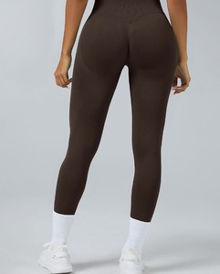 Leggings de yoga décontractés en coton tricoté respirant pour femmes, taille haute, grandes tailles, personnalisables pour la gym - Product Image 6