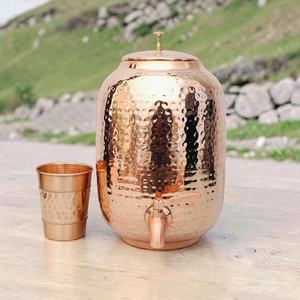 Handmade Copper Water Dispenser with Tap and <b>Cup</b> Vintage Style Ayurvedic Storage Jug <b>Large</b> Capacity Home Use - Product Image 4