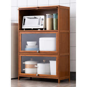 Meuble de rangement moderne en bois pour salon, buffet avec étagères et porte vitrée, armoire de rangement avec porte - Product Image 2