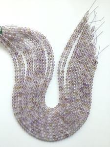 สร้อยคอพลอยลูกปัดอะเมทรินทรงกลมเรียบธรรมชาติ, ลูกปัดอะเมทรินทรงกลมเรียบสำหรับทำเครื่องประดับอัญมณีชั้นดี - Product Image 2