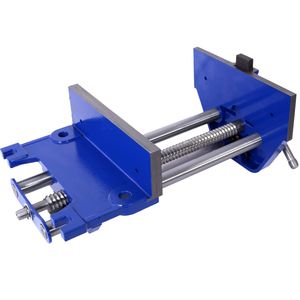 Morsa da banco per falegnameria resistente con ganascia da 9 pollici, azione rapida, leva a sgancio rapido per regolazioni veloci, morsa da banco blu in ghisa - Product Image 5
