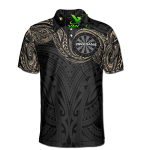 Camiseta VANX para Hombre, Personalizada con Estampado Tribal, Manga Corta, Transpirable, de Secado Rápido, Tejido de Poliéster, Informal - Product Image 1